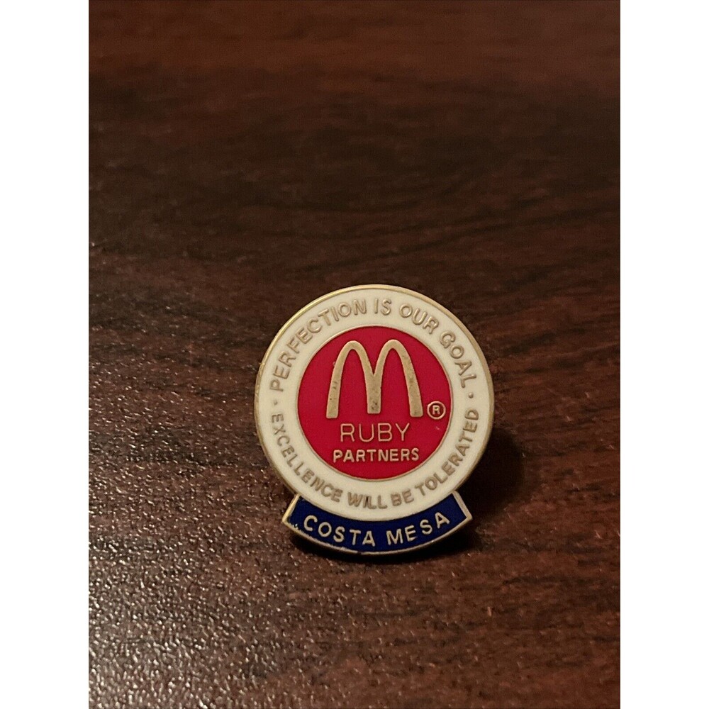 McDonald’s Ruby Partners Costa Mesa Perfection Is Our Goal Employee Hat Pin